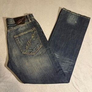 Vintage Ed Hardy Faded Blue‎ wash Jeans 32